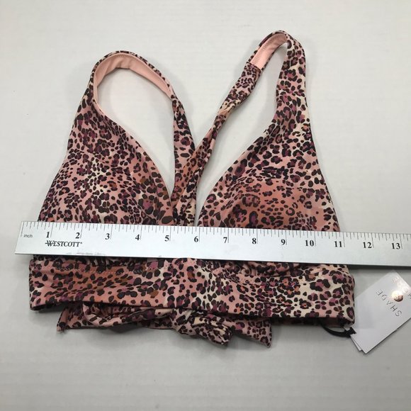 Shade And Shore Women's Sz. Small 4-6 Tall Triangle Bikini Swim Top Animal Print - Picture 9 of 14